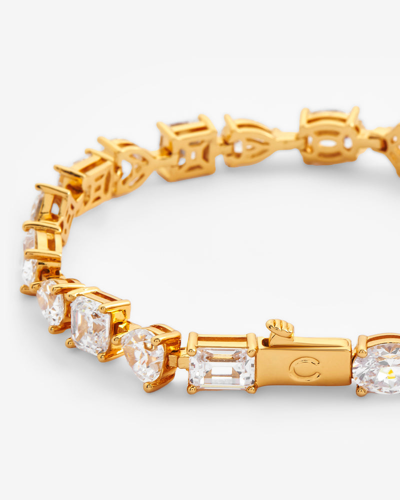 Multi Tennis Link Bracelet - Gold