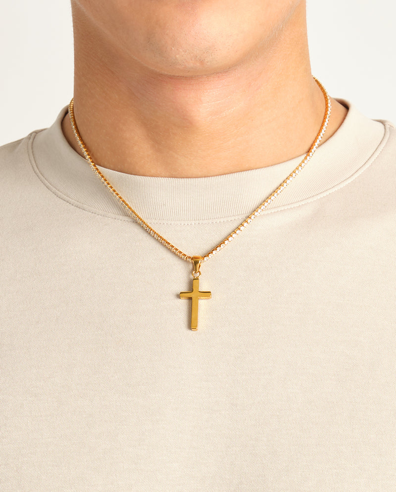 Plain Cross Pendant - Gold