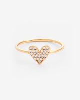 Pave Heart Ring - Gold