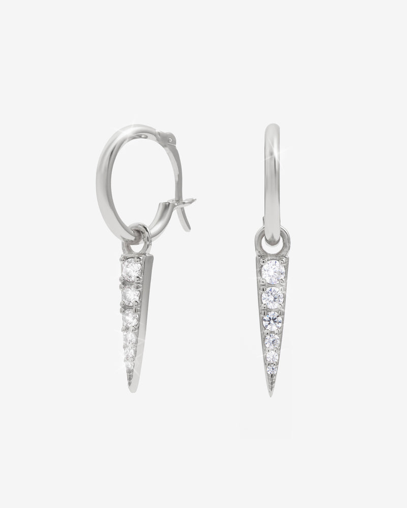 Iced Spike Charm Huggie Hoop Earrings