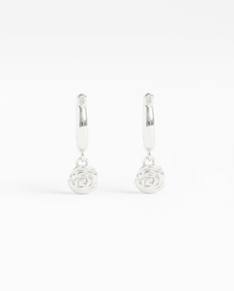 Rose Hoop Earrings