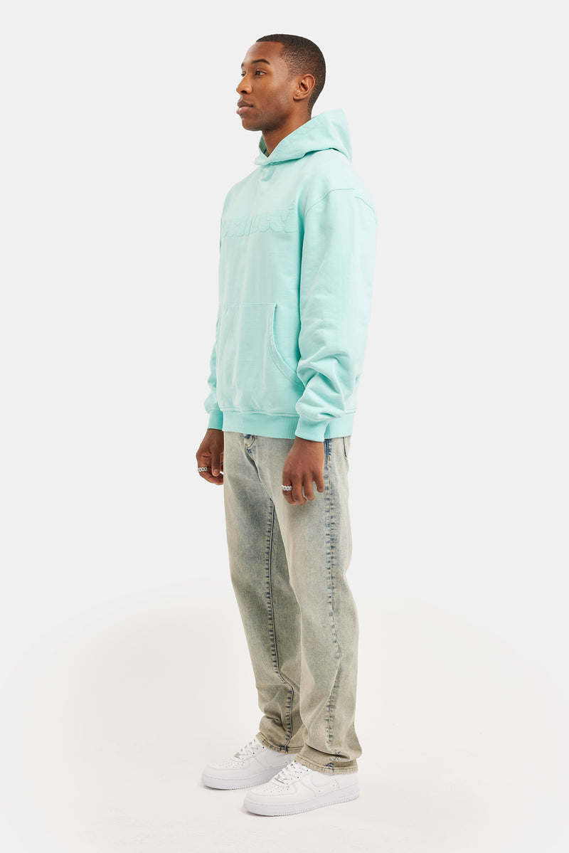 Cernucci Puff Print Hoodie - Aqua