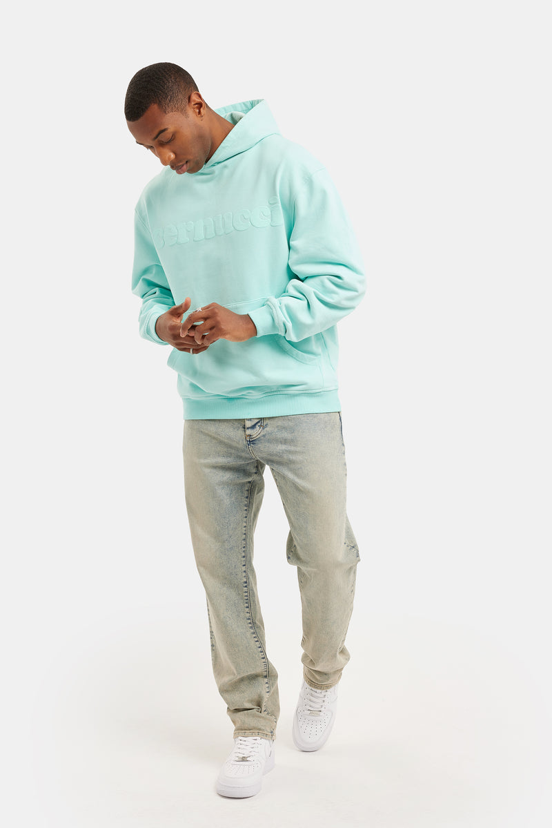 Cernucci Puff Print Hoodie - Aqua