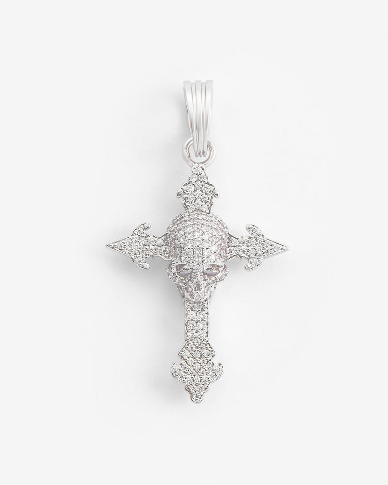 Iced Skull Cross Pendant