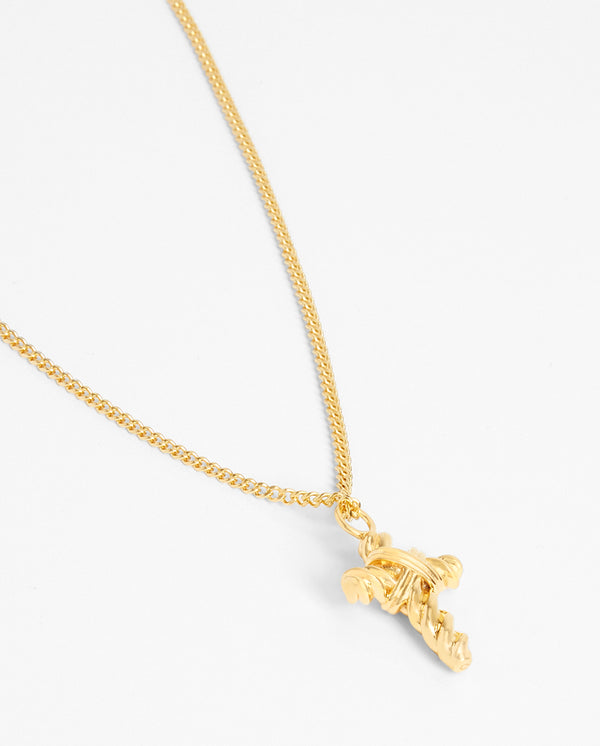 Twisted Cross Pendant - Gold