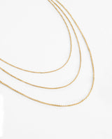 Triple Layer Box Chain Necklace - Gold