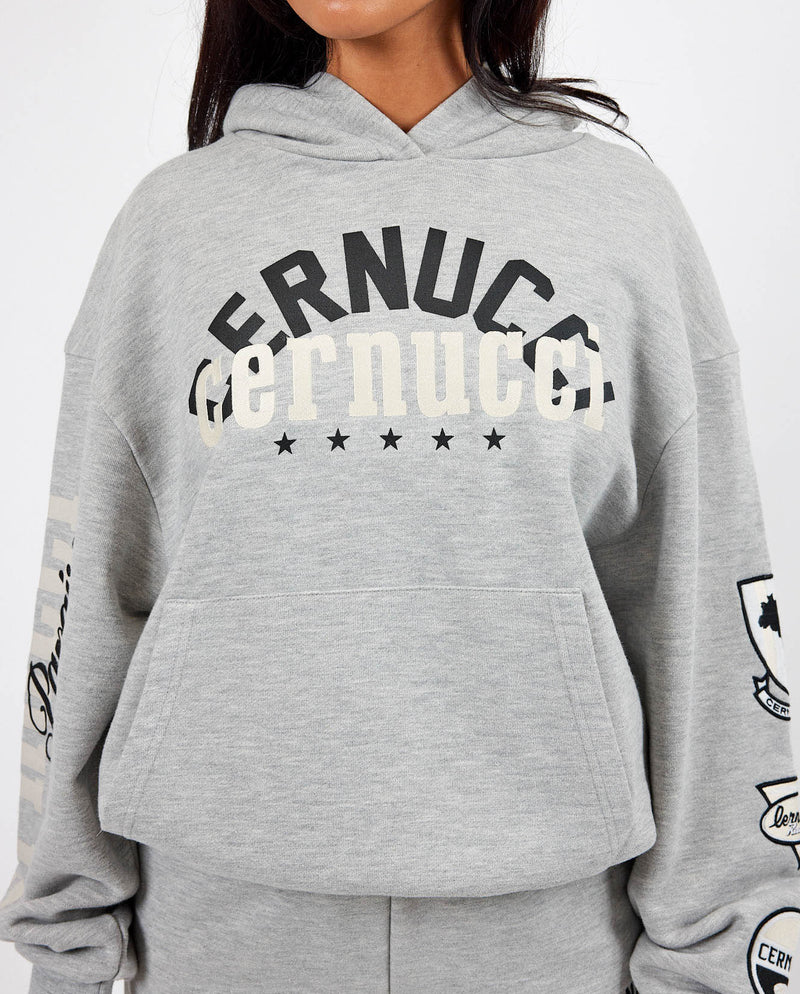 Cernucci Badge Logo Hoodie - Grey Marl