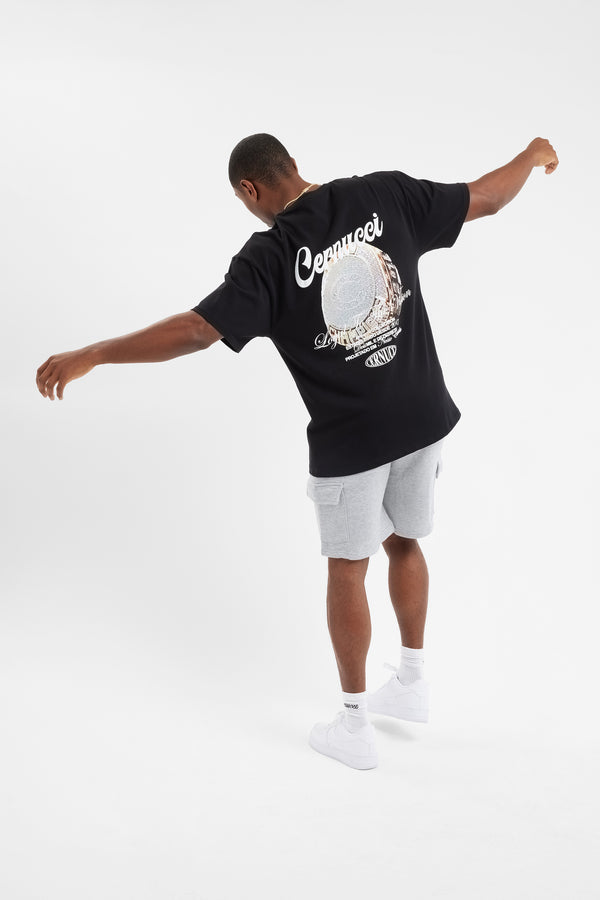 Oversized Cernucci Champ Ring T-Shirt - Black