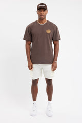 Oversized Racing Club Crest T-Shirt - Chocolate