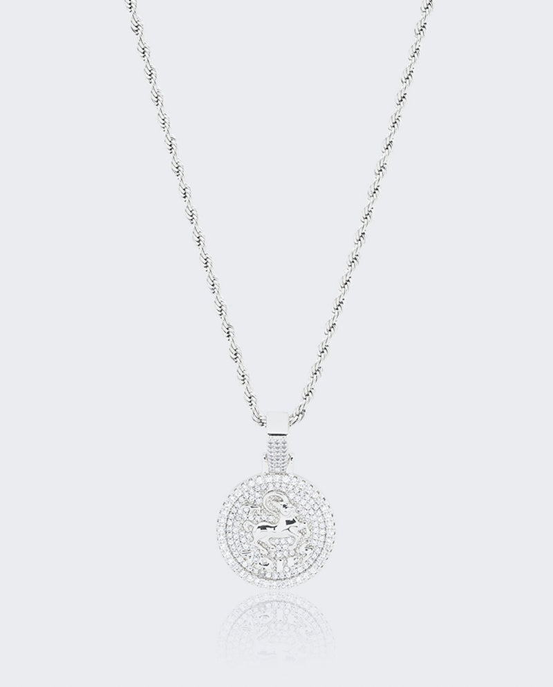 Aries Zodiac Pendant - White Gold - Cernucci