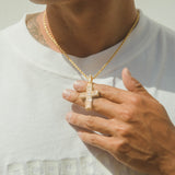 Baguette Cross Pendant - Gold - Cernucci