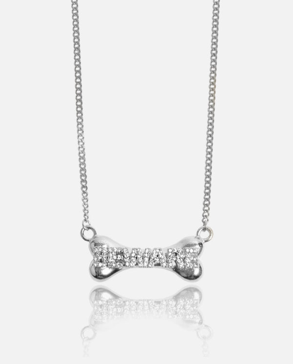 Beware Bone Necklace - White Gold - Cernucci