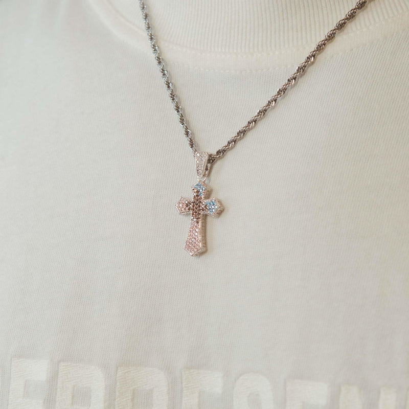 Cernucci Cross Pendant - Pink - Cernucci