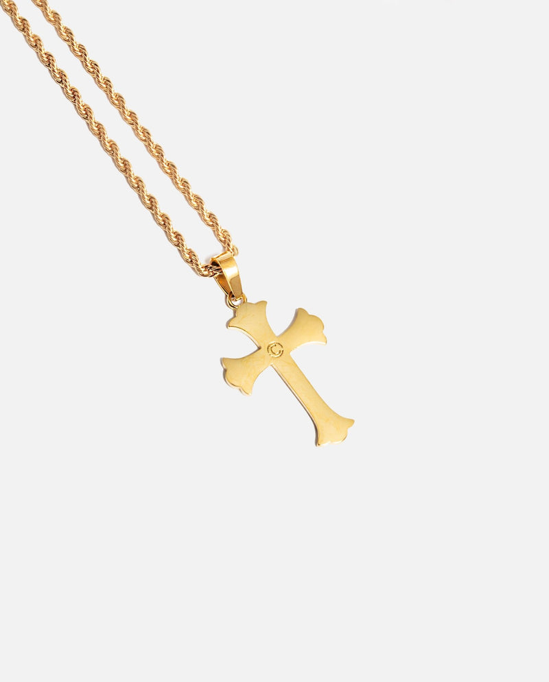 Curved Cross Pendant - Gold - Cernucci