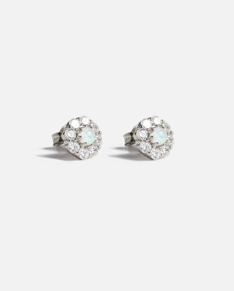 Flower Pearl Earrings - White Gold - Cernucci