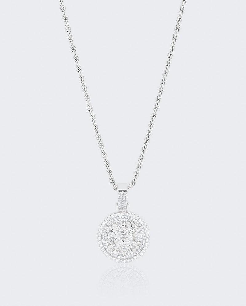 Gemini Zodiac Pendant - White Gold - Cernucci