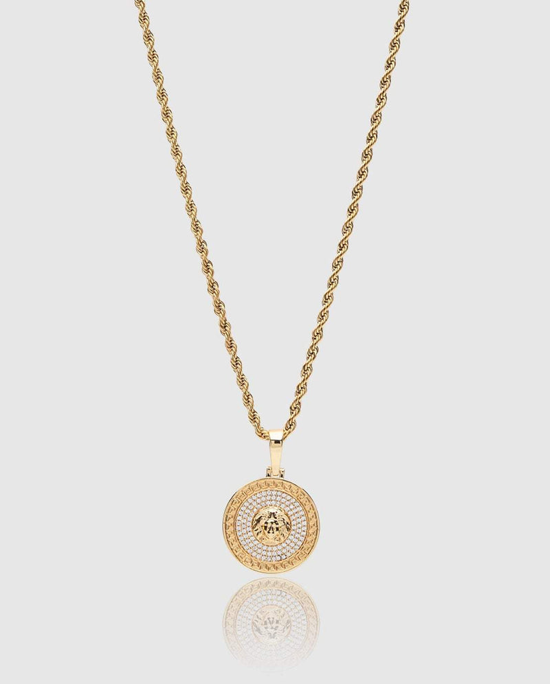 Iced Medusa Pendant - Gold - Cernucci