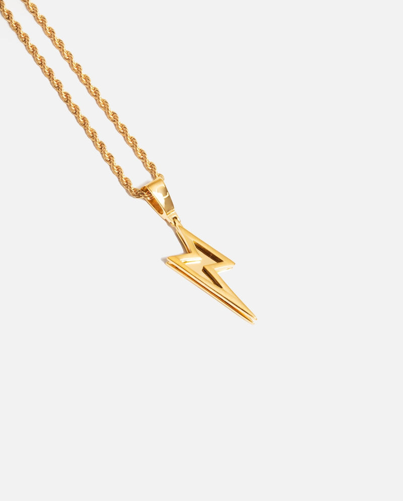 Lightning Bolt Pendant - Gold - Cernucci