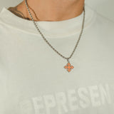 Orange Spade Pendant - White Gold - Cernucci