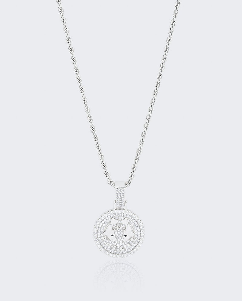 Pisces Zodiac Pendant - White Gold - Cernucci