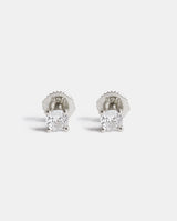 Round Cut Stud Earrings 4mm - Silver - Cernucci