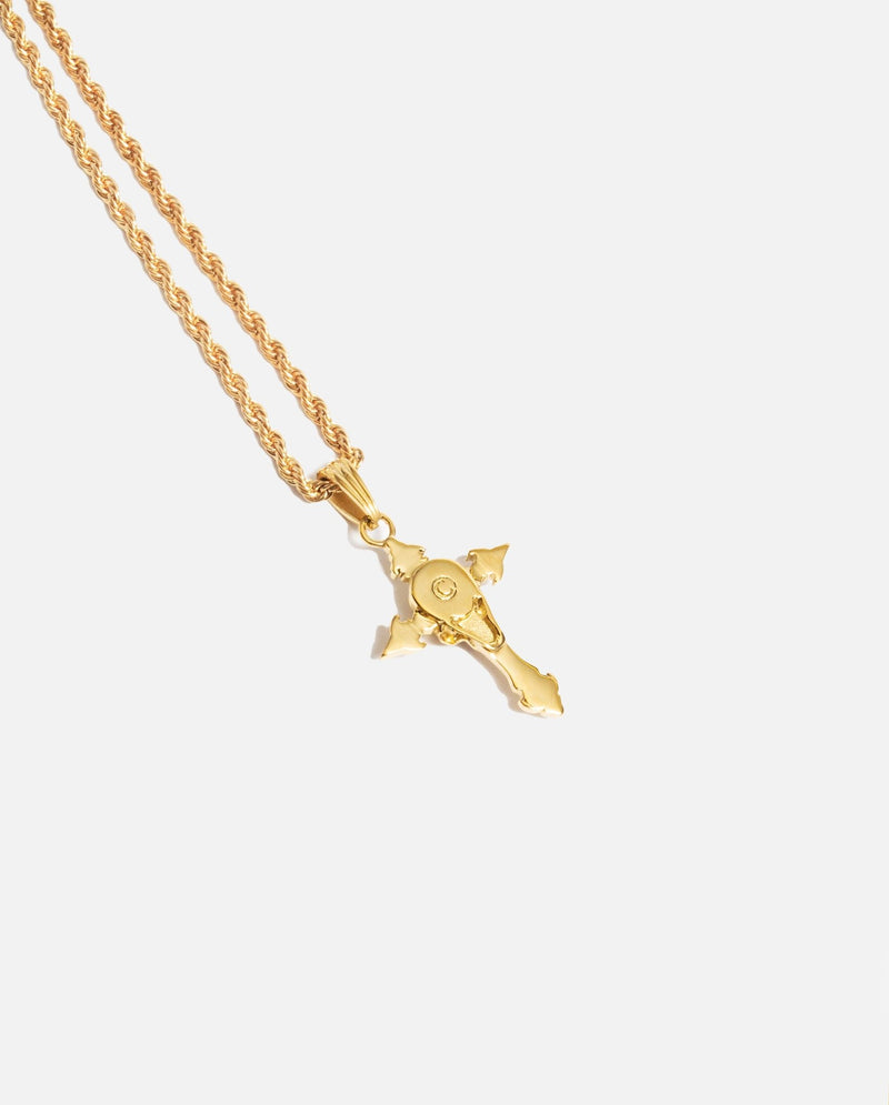 Skull Cross Pendant - Gold - Cernucci